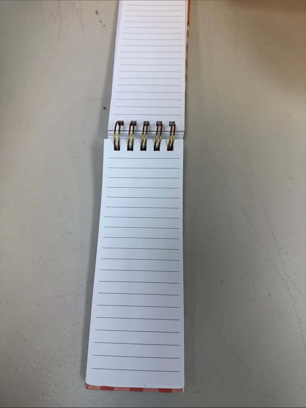 Spiral Top Orange Gingham Notepad Home Office 150 sheets new Peachy Keen Collec